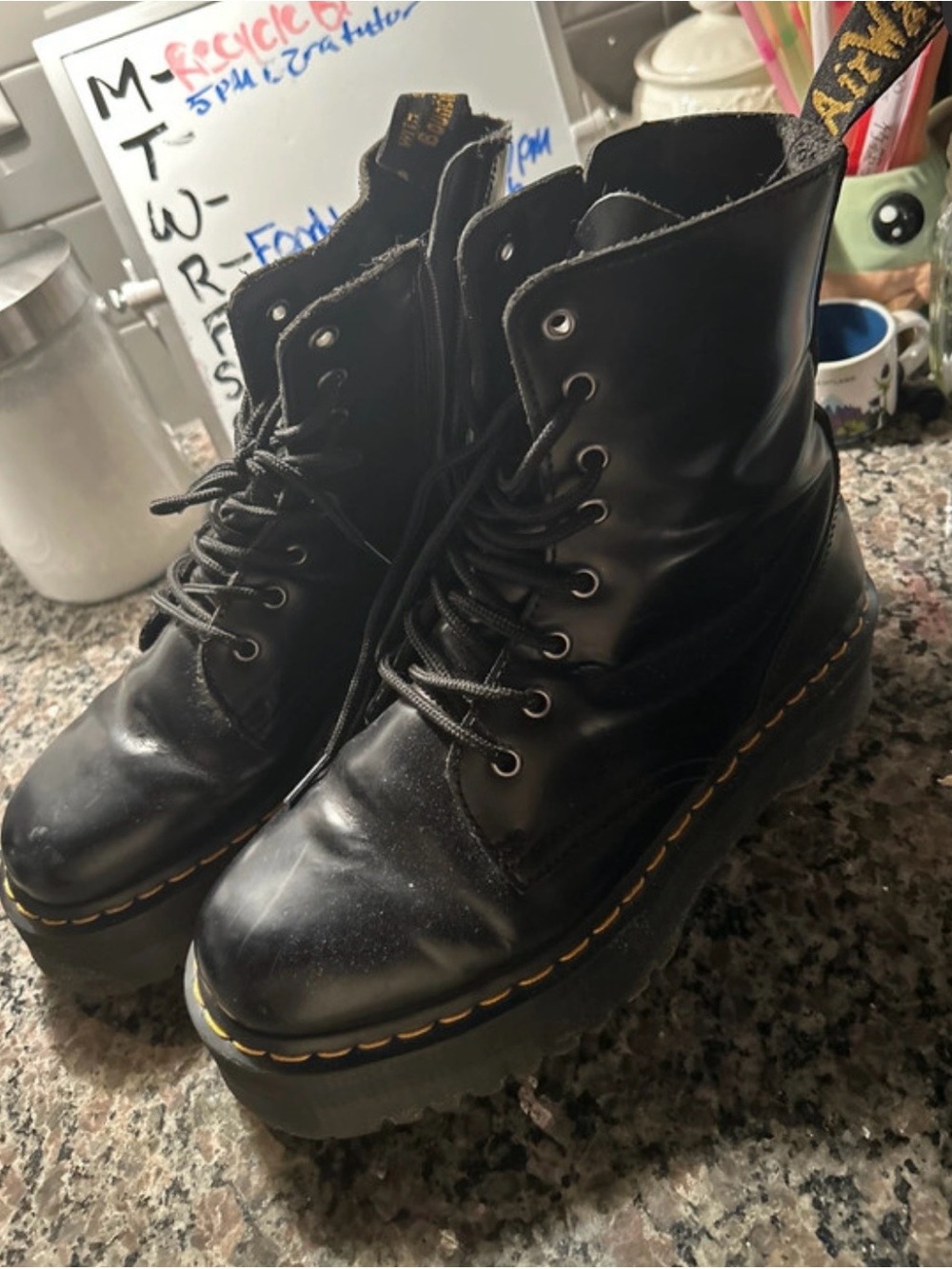 Black Dr. Martens Jadon Platform Bootw